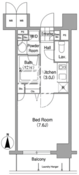 コンフォリア清澄白河サウス 802 間取り図