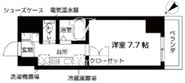 ローズウッド・ハイツ門前仲町 1107 間取り図