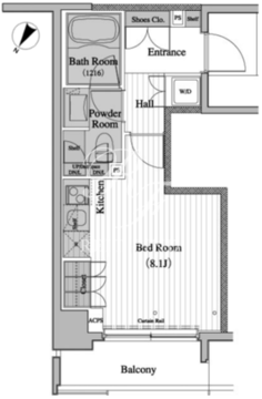 レジディア月島2 803 間取り図