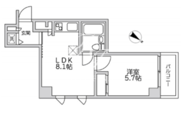 レジディア日本橋人形町 404 間取り図