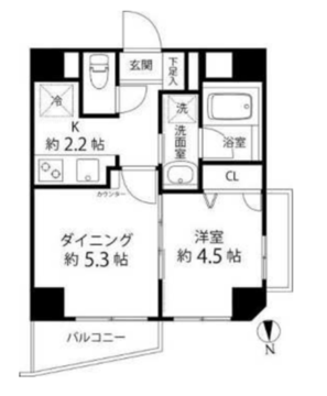 デュオステージ白金高輪 301 間取り図