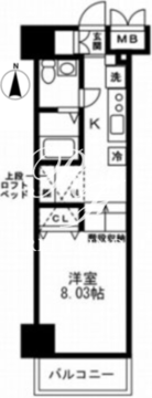 レジディア上野御徒町 1504 間取り図