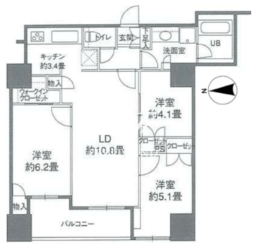 カスタリアタワー品川シーサイド 909 間取り図