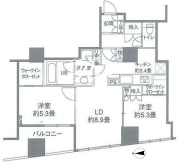カスタリアタワー品川シーサイド 1801 間取り図