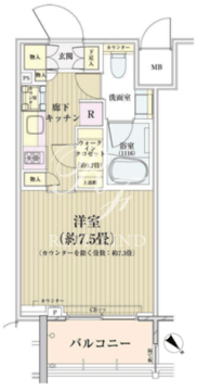 パークリュクス白金高輪 1006 間取り図