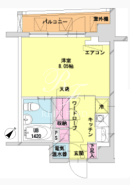 HF八丁堀レジデンス2 606 間取り図
