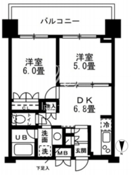 レジディア錦糸町 1308 間取り図