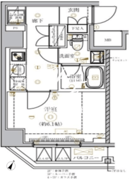ベルシード門前仲町2 401 間取り図