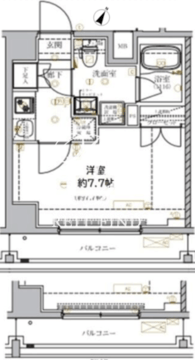 ベルシード門前仲町2 304 間取り図