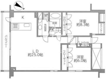 レジディア北新宿 101 間取り図
