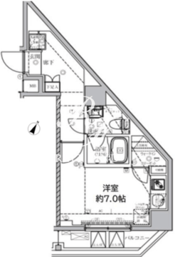ベルシード門前仲町2 305 間取り図