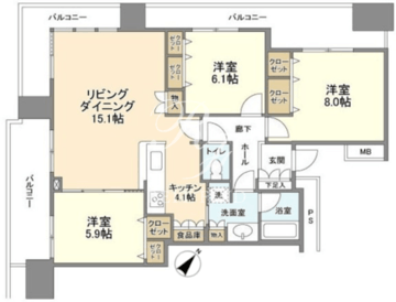 リガーレ日本橋人形町 1708 間取り図