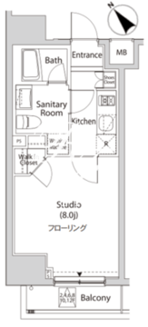 カーサスプレンディッド日本橋水天宮 1301 間取り図