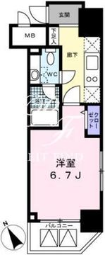 レジディア高輪桂坂 501 間取り図