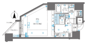 ズーム新宿南ファースト 1-1201 間取り図