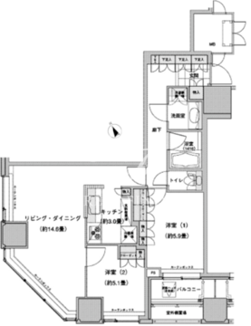 ウエストパークタワー池袋 206 間取り図