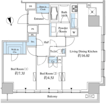 ベルファース芝浦タワー 2202 間取り図
