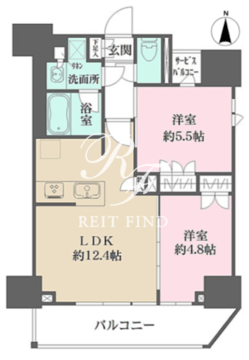 ルフォンプログレ元浅草マークス 1302 間取り図