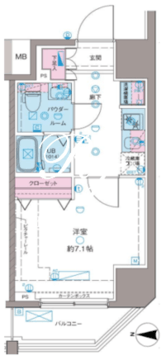 ガリシア新宿ノース2 801 間取り図