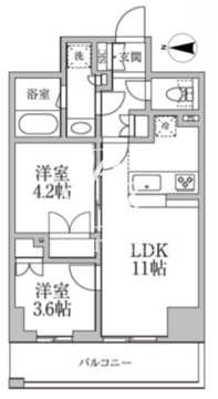 レジディア新御徒町2 1208 間取り図