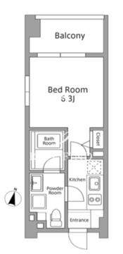 レジディア築地 301 間取り図
