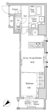 コンフォリア浅草橋 1306 間取り図