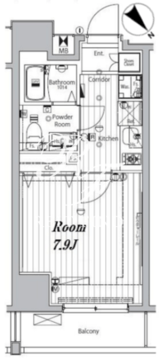メイクスデザイン門前仲町リバープレイス 1002 間取り図