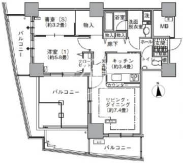 アクティ汐留 1108 間取り図