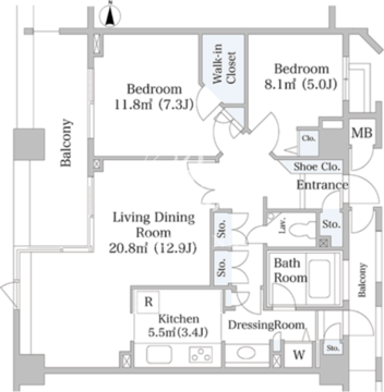 ラ・トゥール芝公園アネックス 606 間取り図