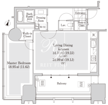 ラ・トゥール新宿アネックス 616 間取り図
