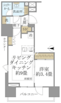 クレヴィア両国国技館通り 801 間取り図
