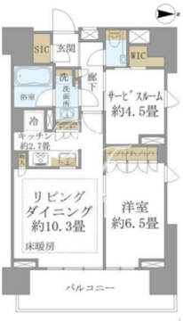 クレヴィア両国国技館通り 807 間取り図
