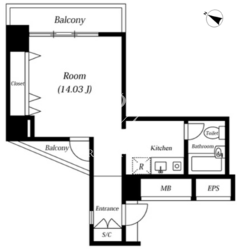 メゾン・ド・ヴィレ麻布台 601 間取り図