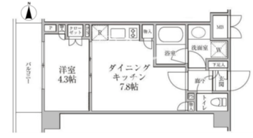 レジディア神楽坂2 205 間取り図