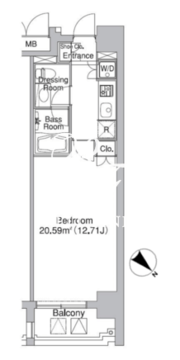 レジディア市ヶ谷2 704 間取り図