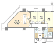 豊洲シエルタワー 2801 間取り図