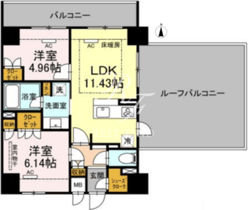 ロイジェントパークス錦糸町 701 間取り図