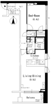 ルミークアン南麻布 201 間取り図