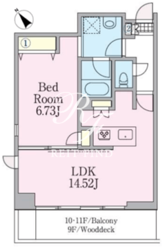 リージア西新宿O-PLACE 1101 間取り図