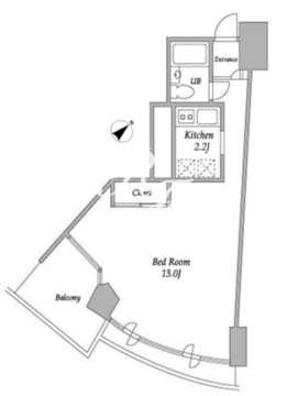 プラザ勝どき A-703 間取り図