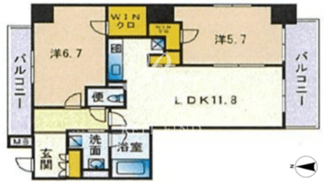 セレニティコート渋谷神泉 206 間取り図