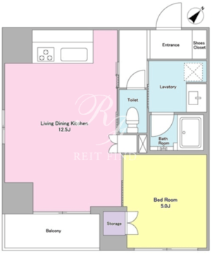 ルココン人形町 602 間取り図