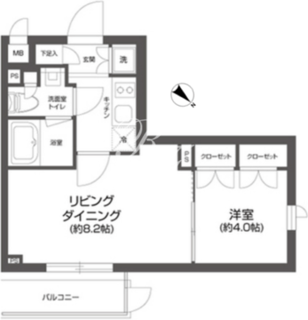グランパセオ四谷若葉 504 間取り図