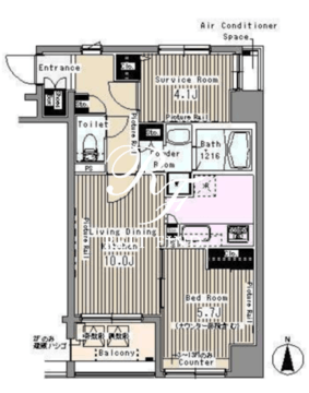 パークアクシス新御徒町 403 間取り図
