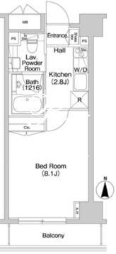 コンフォリア西新宿 1402 間取り図