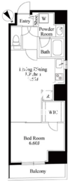 グランパセオ八丁堀 801 間取り図