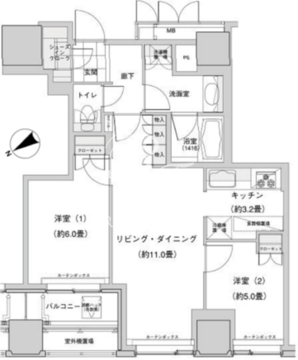ウエストパークタワー池袋 203 間取り図