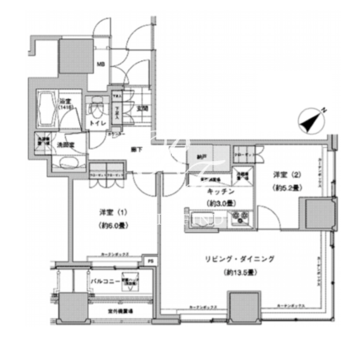 ウエストパークタワー池袋 1013 間取り図