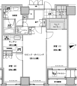 ウエストパークタワー池袋 2608 間取り図