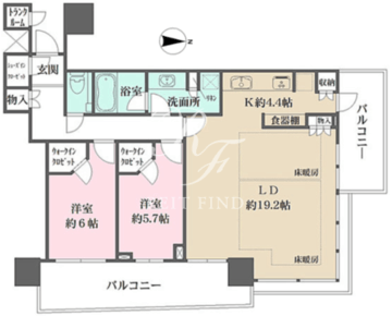 パークタワー晴海 1612 間取り図